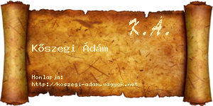Kőszegi Ádám névjegykártya